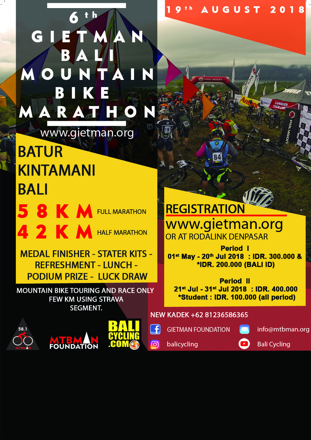 REGISTER GIETMAN MOUNTAIN BIKE MARATHON 2018